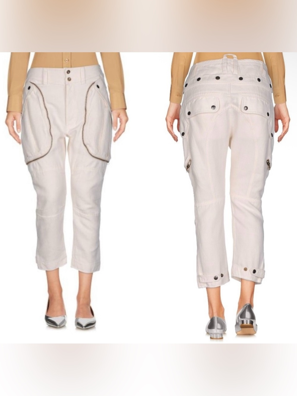 🔥 RARE AVANT-GARDE PIECE! Faith Connexion White Utility Cargo Pants 🔥 - Picture 3 of 3